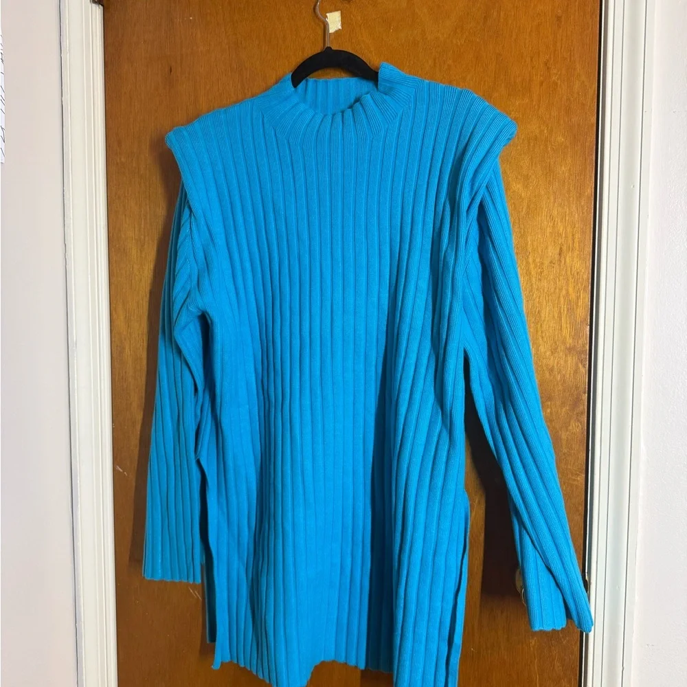 Lala Turquoise Ribbed Knit Set - Picture 2 of 7